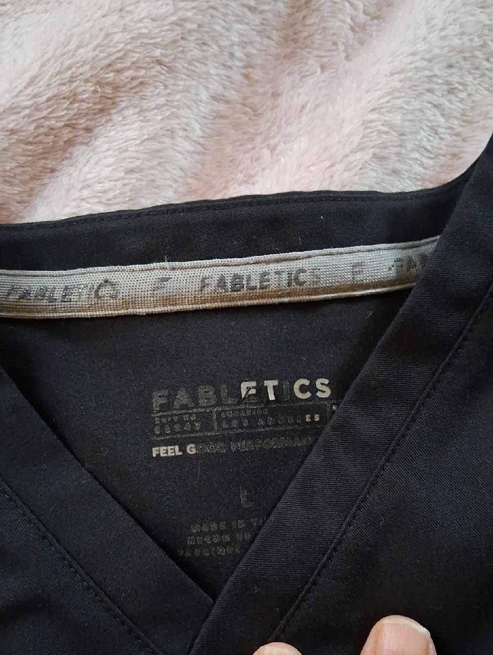 Classic Black Scrub Set - Solid Black Top & Pants Top Is Very Dark Blue - Picture 7 of 7